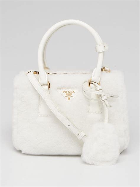 prada white shearling bag|White Prada Galleria Shearling Mini.